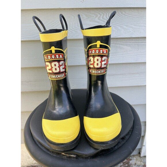 Western Chief Kids Chief Fireman/Firefighter Rubber Rain Boots Size 3Y - Picture 1 of 4